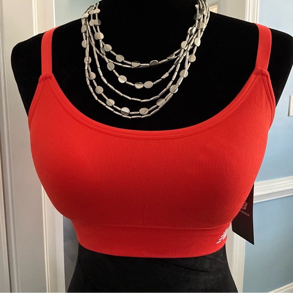 NWT Racerback Sports Bra Orange Workout Bra New Balance Sports Bra New With Tags - Picture 5 of 7